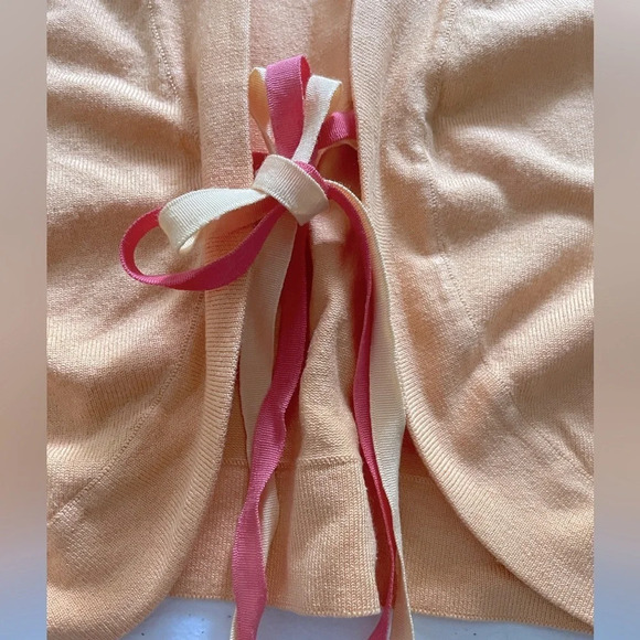 LaRue 39 Silk cropped bolero sz 10. Sequenced flower & ribbon closure in orange - Picture 8 of 8